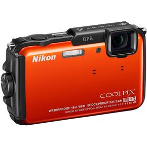 Nikon COOLPIX AW110 Wi-Fi and Waterproof Digital Camera with GPS (Orange) (Old Model) (Renewed)