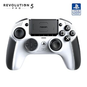 NACON Revolution 5 Pro Officially Licensed PlayStation Wireless Gaming Controller for PS5 / PS4 / PC - Hall Effect, Trigger Stops, Mappable Buttons, Bluetooth Audio - Triple Black (Renewed)