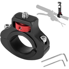 Bike Motorcycle Camera Mount, Aluminum 360 Degrees Rotary Anti-Reverse Bicycle Clamp Holder Motorcycle Handlebar Mount Bracket for GoPro Insta360 DJI Osmo and Fill Light (0.87"-1.26")