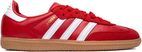 حذاء رياضي نسائي من Adidas Samba OG (أبيض أحمر قرمزي، 10) in Saudi Arabia