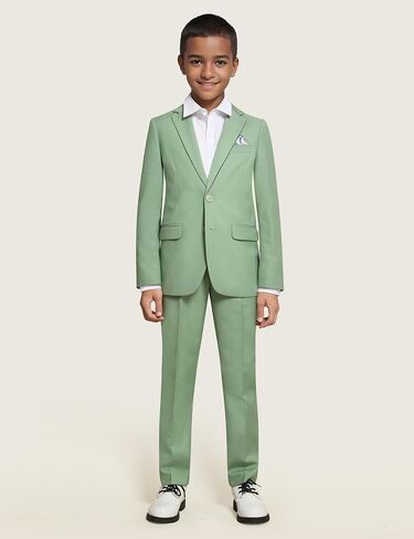 Plavict Boys' Suits Slim Fit 5 Pcs, Adjustable Waist, Boys Formal Suit Kids Black Suit in Saudi Arabia