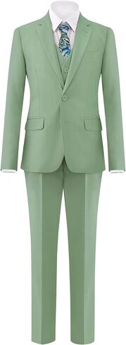 Plavict Boys' Suits Slim Fit 5 Pcs, Adjustable Waist, Boys Formal Suit Kids Black Suit in Saudi Arabia