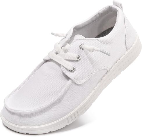 Womens Slip On Loafers Canvas Lace up Loafers Comfortable Sneaker Lightweight Walking Shoes Casual Shoes with Breathable Insole Fashion Boat Shoes in Saudi Arabia