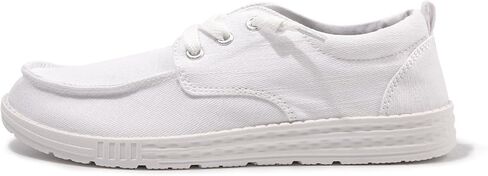 Womens Slip On Loafers Canvas Lace up Loafers Comfortable Sneaker Lightweight Walking Shoes Casual Shoes with Breathable Insole Fashion Boat Shoes in Saudi Arabia