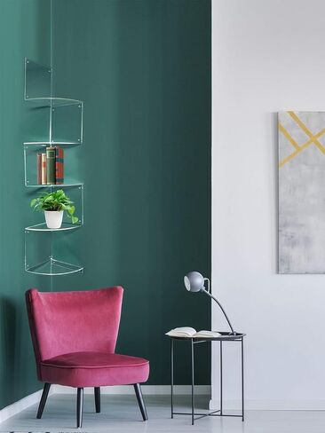 3 Tier Acrylic Corner Shelf Floating Wall Mount Clear Storage Organizer with Transparent Reflective Glass Sheet Books Cosmetic Makeup Jewlery Perfume Photo Living Room Bathroom Kitchen Office in Saudi Arabia