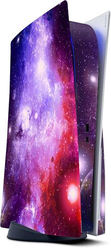 PS5 Purple Galaxy Skin لوحدة التحكم PlayStation 5 و2 وحدات تحكم، ملصقات لاصقة من الفينيل 3M من الفينيل 3M غطاء ملتف كامل (إصدار القرص) (إصدار القرص) in Saudi Arabia