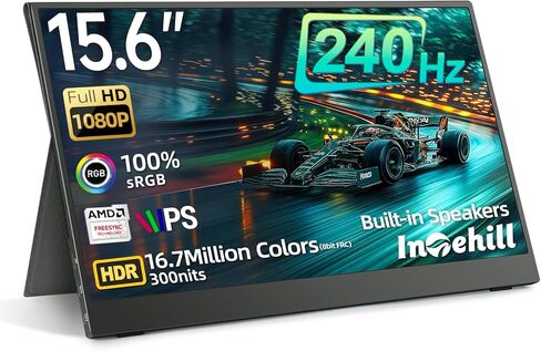 Intehill Portable Monitor Touchscreen, 4k Anti-Glare 13.4" 3840*2400 IGZO Portable Computer Monitor, 10-Point Multi-Touch, HDR, sRGB 100%, Built-In Speakers,Dual Usb-C HDMI For Laptop Mac Phone Ps5. in Saudi Arabia