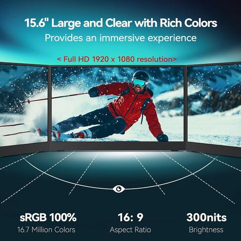 Intehill Portable Monitor Touchscreen, 4k Anti-Glare 13.4" 3840*2400 IGZO Portable Computer Monitor, 10-Point Multi-Touch, HDR, sRGB 100%, Built-In Speakers,Dual Usb-C HDMI For Laptop Mac Phone Ps5. in Saudi Arabia