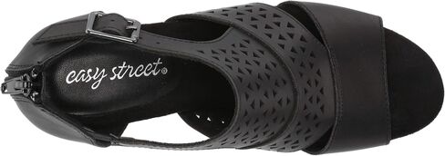 Easy Street Women's Block Heel Sandal Heeled, Black, 7.5 Wide in Saudi Arabia
