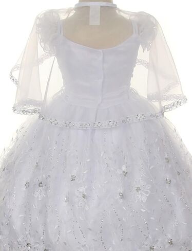 BluNight Collection Virgin Mary Embroidery Off Shoulder Baby Infant Girl Baptism Christening Dress in Saudi Arabia