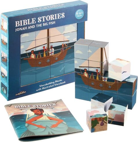 Bible Stories Toddler Puzzles (Daniel in the Lion's Den) Wooden Puzzles with Mini Christian Baby Books and Bible Trivia Game - Christian Toys Brain Games, Sunday School Crafts, Bible Games for Kids in Saudi Arabia