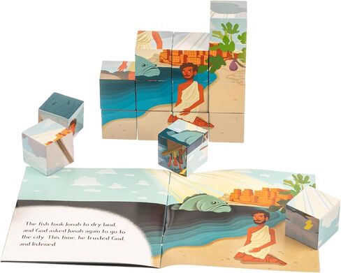 Bible Stories Toddler Puzzles (Daniel in the Lion's Den) Wooden Puzzles with Mini Christian Baby Books and Bible Trivia Game - Christian Toys Brain Games, Sunday School Crafts, Bible Games for Kids in Saudi Arabia