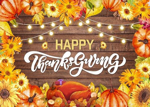 Fall Thanksgiving Backdrop Thanksgiving Photography Backdrop Wood Thanksgiving Party Background Thanksgiving Photo Backdrop Banner cp-530(6X4ft) in Saudi Arabia