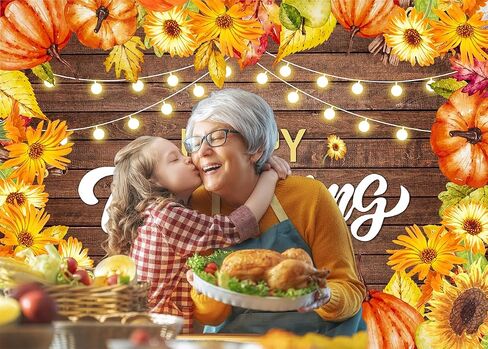 Fall Thanksgiving Backdrop Thanksgiving Photography Backdrop Wood Thanksgiving Party Background Thanksgiving Photo Backdrop Banner cp-530(6X4ft) in Saudi Arabia