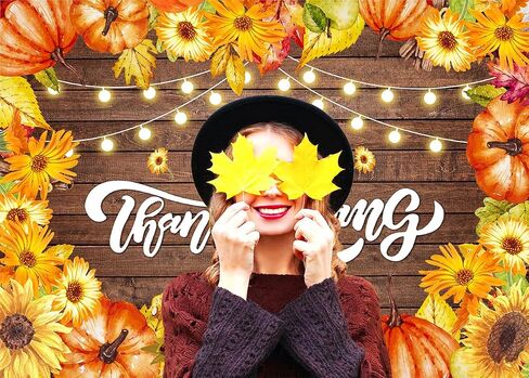 Fall Thanksgiving Backdrop Thanksgiving Photography Backdrop Wood Thanksgiving Party Background Thanksgiving Photo Backdrop Banner cp-530(6X4ft) in Saudi Arabia