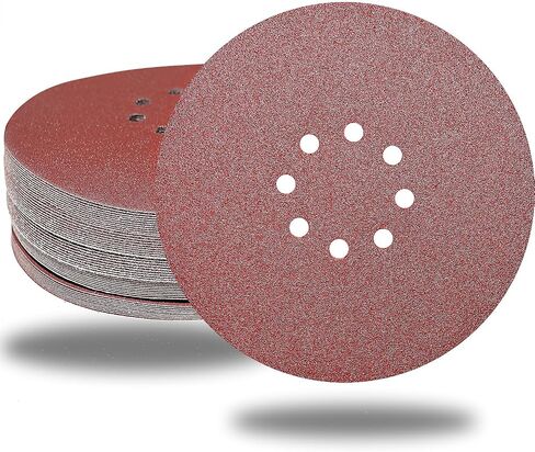 50 PCS 9 Inch 8 Hole 120 Grit Drywall Sanding Discs, 9" High-Performance Sandpaper Discs with Hook & Loop Backing, Fast Cutting Aluminum Oxide Abrasive for Drywall Power Sander, Wood in Saudi Arabia
