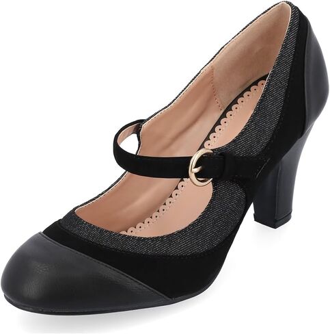 Agodor Women's Chunky Heel Mary Jane Lolita Platform Shoes Suede Round Toe Block Heel Pumps in Saudi Arabia