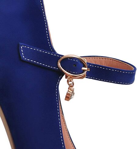 Agodor Women's Chunky Heel Mary Jane Lolita Platform Shoes Suede Round Toe Block Heel Pumps in Saudi Arabia