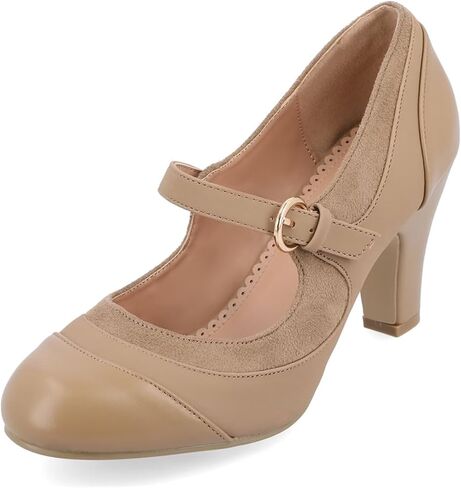 Agodor Women's Chunky Heel Mary Jane Lolita Platform Shoes Suede Round Toe Block Heel Pumps in Saudi Arabia