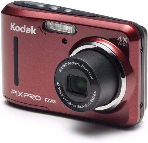 حزمة Kodak PIXPRO FZ43 Friendly Zoom (أحمر) مع بطاقة SD سعة 16 جيجابايت (عنصران) in Saudi Arabia