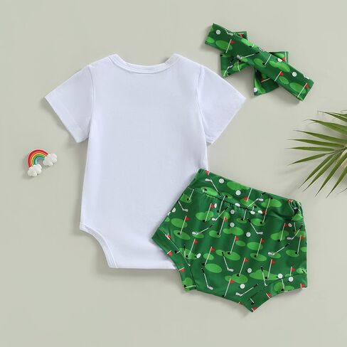 Newborn Baby Golf Outfit Girl Boy Daddy's Future Golfing Buddy Funny Romper T-shirt Golf Pants 3Pcs Fall Clothes Set in Kuwait
