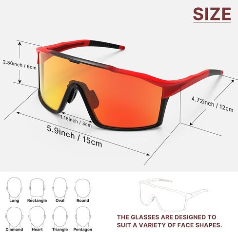 Cycling Glasses Polarized Sports Sunglasses Men Women Mountain Bike Glasses-UV 400 Protection,Baseball Sunglasses For Running,Fishing,Cycling,Golf-Grey in Saudi Arabia