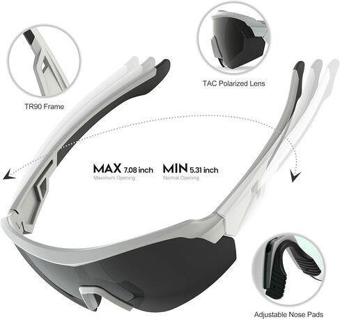 Cycling Glasses Polarized Sports Sunglasses Men Women Mountain Bike Glasses-UV 400 Protection,Baseball Sunglasses For Running,Fishing,Cycling,Golf-Grey in Saudi Arabia