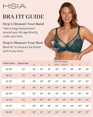 حمالات صدر HSIA للنساء من الدانتيل غير المبطنة لتصغير الثدي حمالة صدر بتغطية كاملة مع سلك داخلي in Kuwait