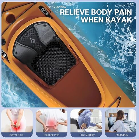 Kayak Seat Cushion Anti-Slip, Thicken Waterproof Kayak Gel Boat Seat Cushion Kayak Paddling Seat Pad for Sit in Boat Kayak Accessories Cushion Pad for All Kayak Fishing Canoe Rowing Stadium in Saudi Arabia
