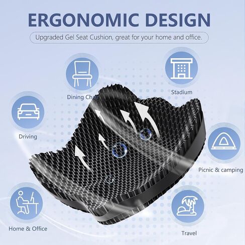 Kayak Seat Cushion Anti-Slip, Thicken Waterproof Kayak Gel Boat Seat Cushion Kayak Paddling Seat Pad for Sit in Boat Kayak Accessories Cushion Pad for All Kayak Fishing Canoe Rowing Stadium in Saudi Arabia