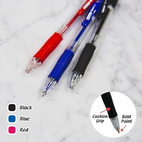 BAZIC Spencer Red Retractable Pen w/ Cushion Grip (4/Pack) in Saudi Arabia