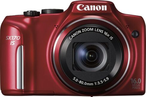 Canon Power Shot SX170 IS 16x Superzoom 28mm wide-angle 16MP Point-and-Shoot Digital Camera (Red) (Renewed) in Saudi Arabia