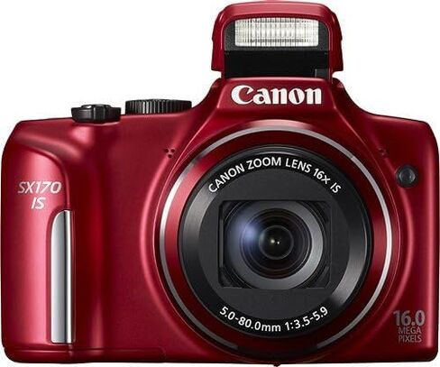 Canon Power Shot SX170 IS 16x Superzoom 28mm wide-angle 16MP Point-and-Shoot Digital Camera (Red) (Renewed) in Saudi Arabia