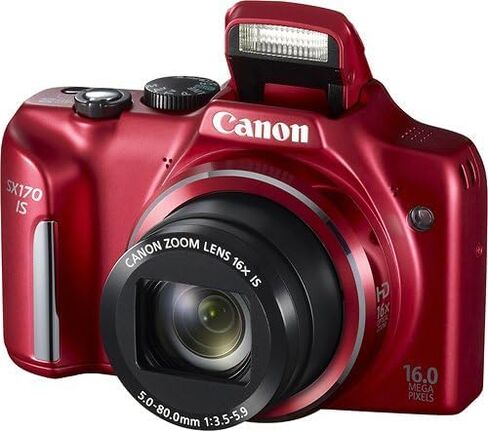 Canon Power Shot SX170 IS 16x Superzoom 28mm wide-angle 16MP Point-and-Shoot Digital Camera (Red) (Renewed) in Saudi Arabia