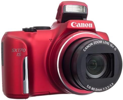Canon Power Shot SX170 IS 16x Superzoom 28mm wide-angle 16MP Point-and-Shoot Digital Camera (Red) (Renewed) in Saudi Arabia