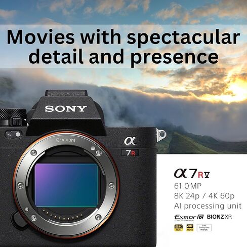 Sony Alpha a7R V Full-Frame Mirrorless Camera Body - 4K Video Capability Bundle with Shotgun Microphone, 128GB Memory Card, SD Card Reader, Corel Photo Editing Software, and Accessories (7 Items) in Saudi Arabia