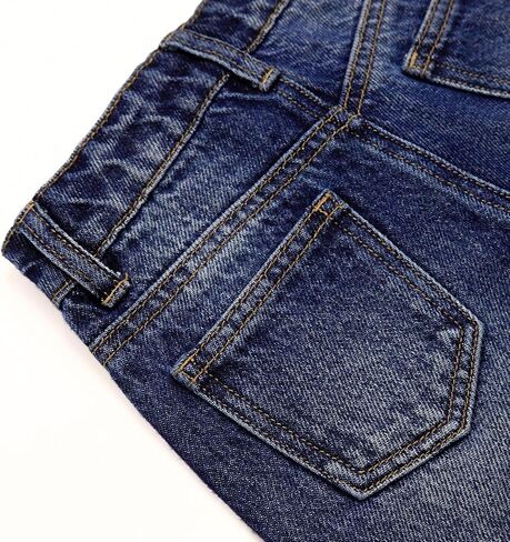 KIDSCOOL SPACE Girls' Wide-Leg Jeans,3 Buttons Front Elastic Band InsideSimple Design Flared Denim Pants in Saudi Arabia