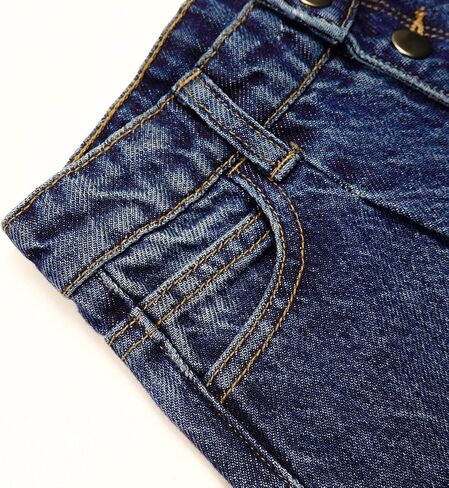 KIDSCOOL SPACE Girls' Wide-Leg Jeans,3 Buttons Front Elastic Band InsideSimple Design Flared Denim Pants in Saudi Arabia