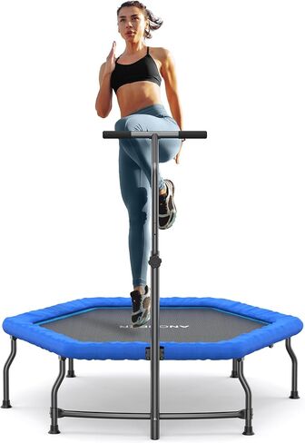ANCHEER Rebounder Trampoline with Bungees, 50'' Indoor Trampoline for Adults 550 lbs. Max Load Springless Trampoline for Adults (Black) in Kuwait