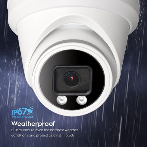 كاميرا مراقبة TVI Turret Dome بدقة 5 ميجابكسل، كاميرا تناظرية، IP67 مقاومة للعوامل الجوية الخارجية، عدسة ثابتة 4 في 1 AHD/CVBS/CVI/TVI/- 2.8 مم in Kuwait