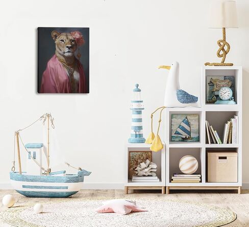 OXW Kids Room Decor Canvas Wall Art, Giraffe Nursery Classroom Decorations, Colorful Animal Painting Prints, Giraffe Artwork Decor for Kids Toddler Baby Room Living Room Bedroom Home, 11x14 Inch in Saudi Arabia