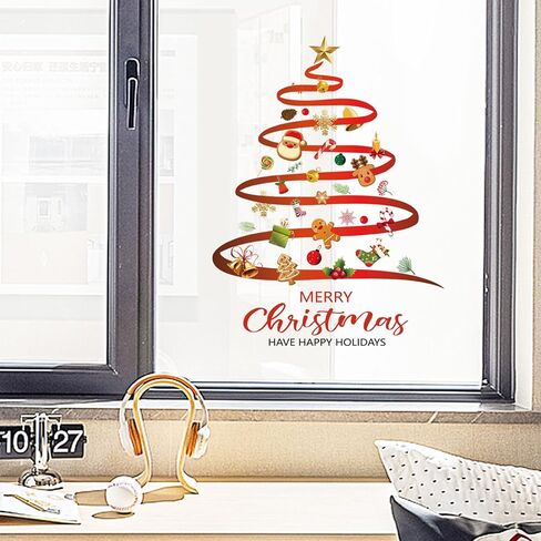 2 Pieces Believe In Your Elf & Pine Trees Christmas Window Clings for Glass Windows Xmas Holiday Grinch Stickers for Windows Vinyl Decal Winter Decor Country Decoration Peel and Stick for Kids Bedroom in Saudi Arabia