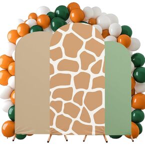 Arch Backdrop Cover Set of 3 Wedding Arch Covers Spandex Backdrop Stand 4ft, 5ft, 6ft for Wedding Birthday Banquet Boy Girl Ceremony Decoration(Black,Racing Theme)