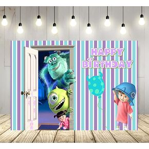 خلفية Monster Inc لمستلزمات حفلات أعياد الميلاد مقاس 70.8 × 47.2 بوصة لافتة استحمام للأطفال من Monster Inc and Boo لتزيين طاولة الكيك وحفلات أعياد الميلاد in Kuwait
