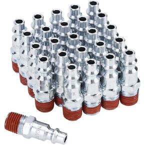 SUNGATOR Air Hose Fittings (35-Pack), Air Tool Fittings, 1/4-Inch NPT Male Industrial Air Plug, Pneumatic Plugs Kit, Quick Connector Fittings, Compatible with Industrial M/D Type Air Tools