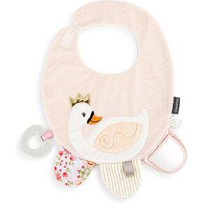 DEMDACO Mommy & Me 11.5 x 10 Inch Textured Fabric, Tactile, Teething Ring, Feeding, Activity Bib