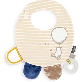 DEMDACO Mommy & Me 11.5 x 10 Inch Textured Fabric, Tactile, Teething Ring, Feeding, Activity Bib