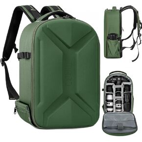 TORIBIO Hardshell Camera Backpack, DSLR/SLR/Mirrorless Photography Camera Bag, Waterproof Camera Case with Tripod Holder & 15.6" Laptop Compartment Compatible with Canon/Nikon/Sony, Black