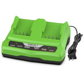energup 2pack استبدال Greenworks 24V بطارية ليثيوم 3.5Ah 29842 29852 29322 BAG709 BAG710 20352 22232 2508302 لGreenworks 2X24V (48V) + 2 منفذ 29862 شاحن لبطارية G-24 Greenworks 24V