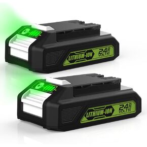 energup 2Pack Replacement Greenworks 24V Lithium Battery 3.5Ah 29842 29852 29322 BAG709 BAG710 20352 22232 2508302 for Greenworks 2X24V (48V) + 2Port 29862 Charger for G-24 Greenworks 24V Battery in Saudi Arabia